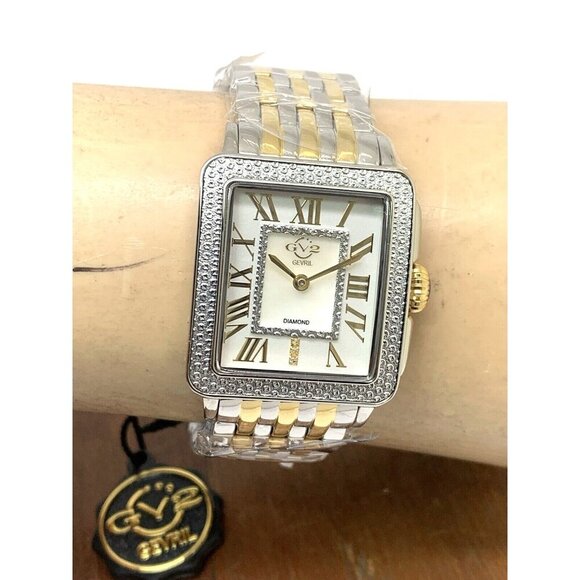 GV2 by Gevril Women's Watch 12304B Swiss Quartz Mother of Pearl Dial 2-Tone - Picture 10 of 13